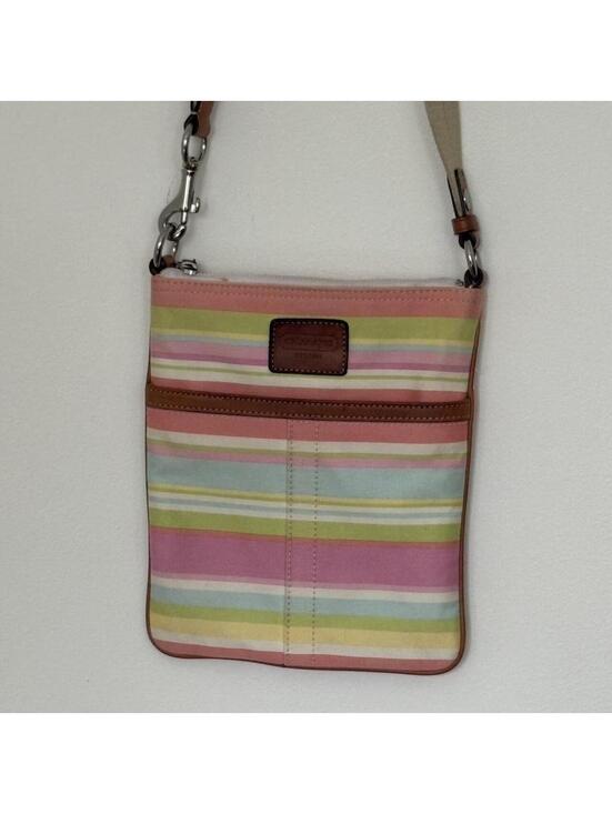 Coach Handbags - Vintage Mid-2000s Coach Hampton Pastel Stripe Crossbody